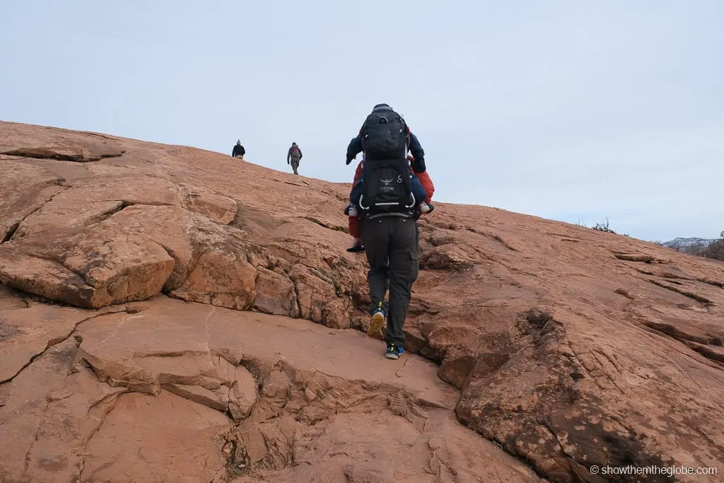 Delicate Arch trail with kids